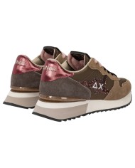 Sneakers Donna Sun 68 Δ X Stargirl Glitter Logo Mesh Suede Marrone