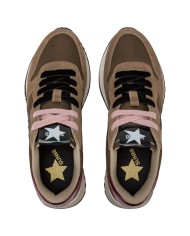 Sneakers Donna Sun 68 Δ X Stargirl Glitter Logo Mesh Suede Marrone