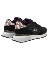 Sneakers Donna Sun 68 Δ X Stargirl Glitter Logo Mesh Suede Nero