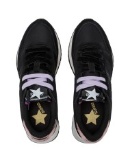 Sneakers Donna Sun 68 Δ X Stargirl Glitter Logo Mesh Suede Nero
