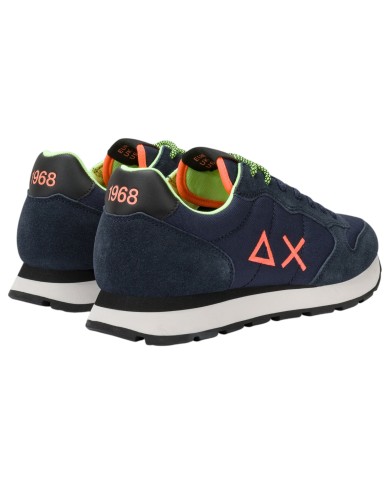 Sneakers Uomo Sun 68 Δ X Tom Fluo Mesh Suede Navy Blue Multicolor