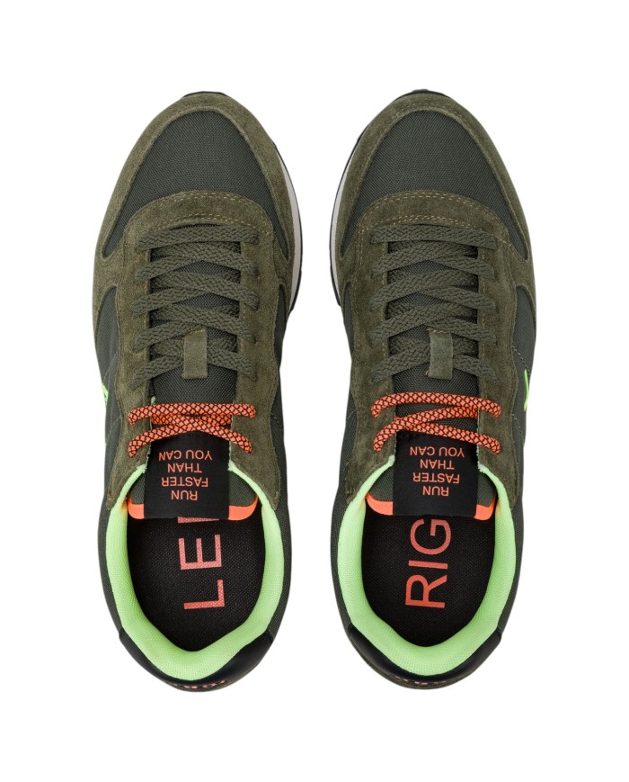 Sneakers Uomo Sun 68 Δ X Tom Fluo Mesh Suede Militare Scuro Multicolor