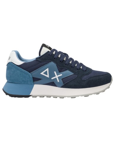 Sneakers Uomo Sun 68 Δ X Jaki Solid Suede Leather Navy Blue