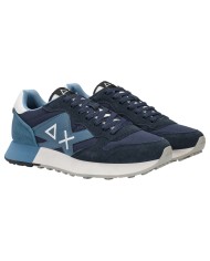 Sneakers Uomo Sun 68 Δ X Jaki Solid Suede Leather Navy Blue