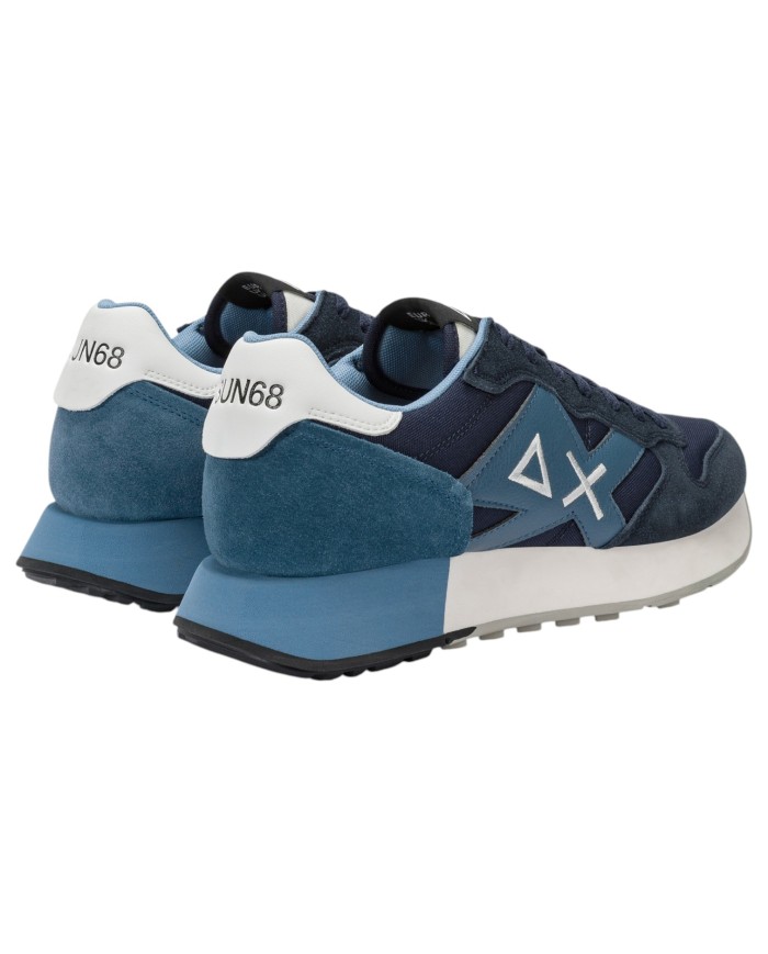 Sneakers Uomo Sun 68 Δ X Jaki Solid Suede Leather Navy Blue