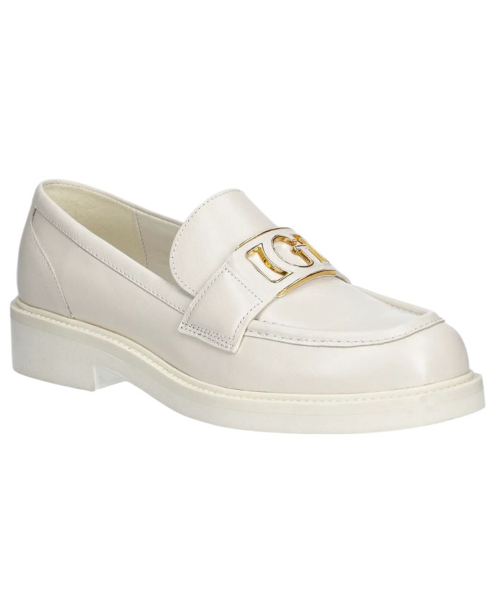 Mocassino Donna Guess Shuttle Fibbia G Logo Leather Ivory