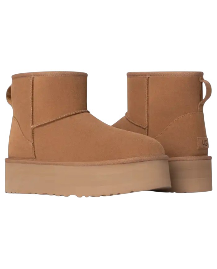Stivale Donna UGG Classic Mini Platform Montone Chestnut