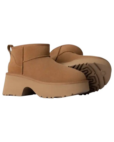 Stivale Donna UGG Classic Ultra Mini New Heights Platform Montone Chestnut