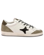 Sneakers Ama Brand Uomo Ama B Sun Leather White Black Taupe