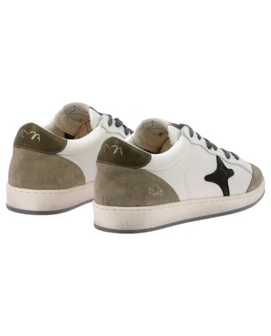Sneakers Ama Brand Uomo Ama B Sun Leather White Black Taupe