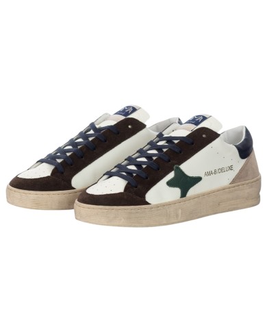 Sneakers Ama Brand Uomo Slam Ama B Deluxe Leather White Multicolo