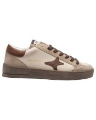 Sneakers Ama Brand Uomo Slam Ama B Deluxe Leather White Brown