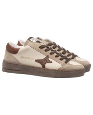 Sneakers Ama Brand Uomo Slam Ama B Deluxe Leather White Brown