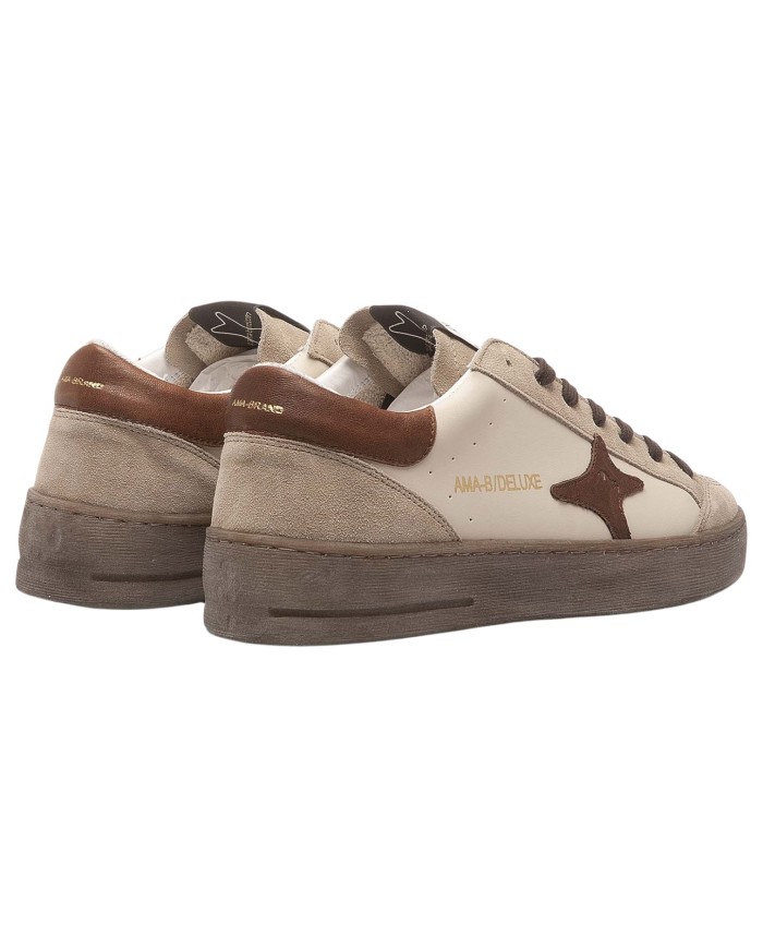 Sneakers Ama Brand Uomo Slam Ama B Deluxe Leather White Brown