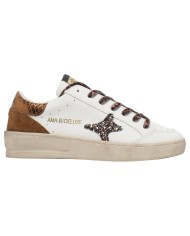Sneakers Ama Brand Donna Slam Ama B Deluxe  White Brown Glitter