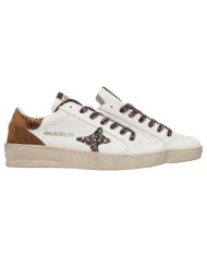 Sneakers Ama Brand Donna Slam Ama B Deluxe  White Brown Glitter
