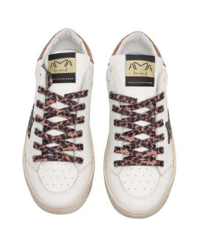 Sneakers Ama Brand Donna Slam Ama B Deluxe  White Brown Glitter