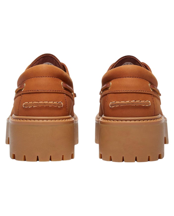 Mocassino Donna Platform Timberland Scarpa da Barca con Plateau Stone Street Boat Shoe Rust Nubuck Camel