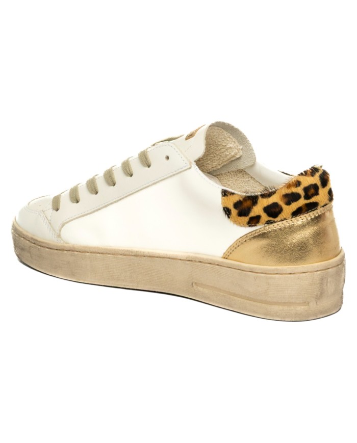 Sneakers Ama Brand Donna Slam Ama B Deluxe  White e Cavallino con stemma Glitterato