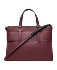 Tote Bag Donna Armani Exchange Fibbia Logo Leather Groove Bordeaux