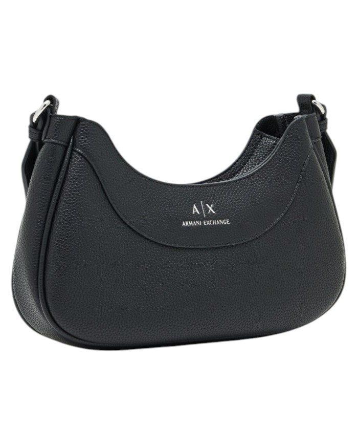 Tracolla Donna Armani Exchange Hobo Logata Leather Black