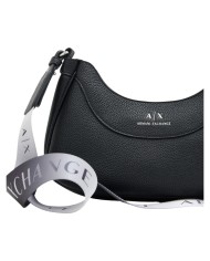 Tracolla Donna Armani Exchange Hobo Logata Leather Black