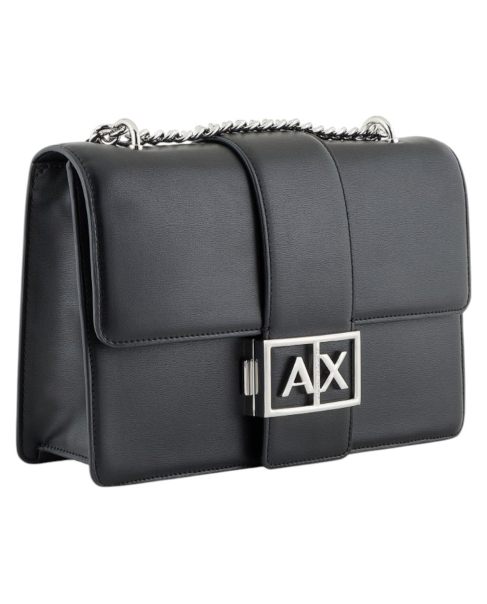 Borsa A Spalla Donna Armani Exchange A X Logo Leather Black
