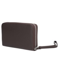 Portafoglio Armani Exchange Donna Metal Logo Leather Dark Brown