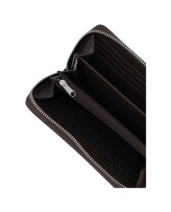 Portafoglio Armani Exchange Donna Metal Logo Leather Dark Brown