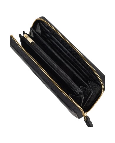 Portafoglio Armani Exchange Donna Metal Logo Leather Black