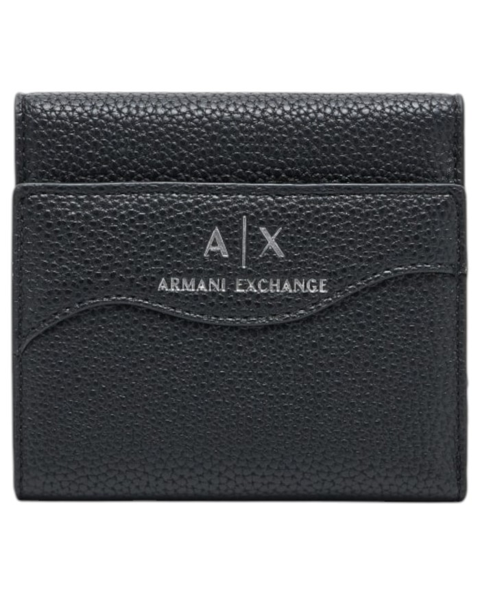 Portafoglio Donna Armani Exchange A X Line Logo Leather Black