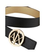 Cintura Donna Armani Exchange Logo Double Face Leather Black Gold