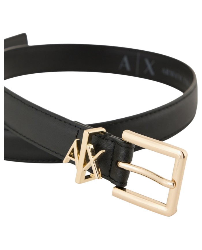 Cintura Donna Armani Exchange Logo Leather Black