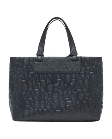 Borsa A Mano Donna Armani Exchange Con Tracolla Embossed Logo Leather Black