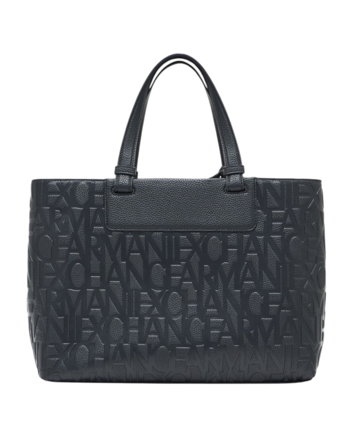 Borsa A Mano Donna Armani Exchange Con Tracolla Embossed Logo Leather Black