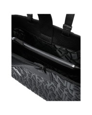Borsa A Mano Donna Armani Exchange Con Tracolla Embossed Logo Leather Black