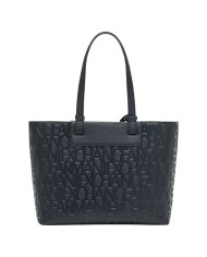 Shopper Donna Armani Exchange Con Tracolla Embossed Logo Leather Black Copia