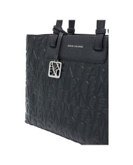 Shopper Donna Armani Exchange Con Tracolla Embossed Logo Leather Black Copia