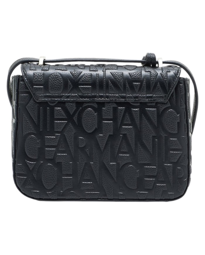 Tracolla Donna Armani Exchange A X Embossed Logo Leather Black