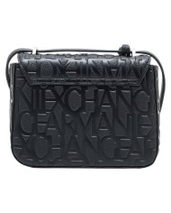 Tracolla Donna Armani Exchange A X Embossed Logo Leather Black