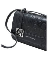 Tracolla Donna Armani Exchange A X Embossed Logo Leather Black
