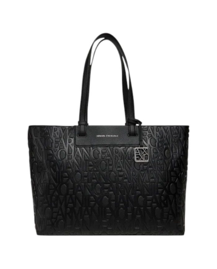 Shopper Donna Armani Exchange A X Embossed Logo Leather Black