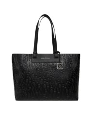 Shopper Donna Armani Exchange A X Embossed Logo Leather Black