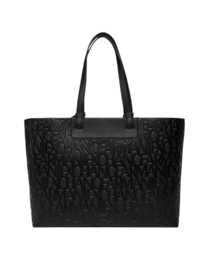 Shopper Donna Armani Exchange A X Embossed Logo Leather Black