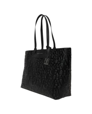 Shopper Donna Armani Exchange A X Embossed Logo Leather Black