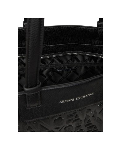 Shopper Donna Armani Exchange A X Embossed Logo Leather Black