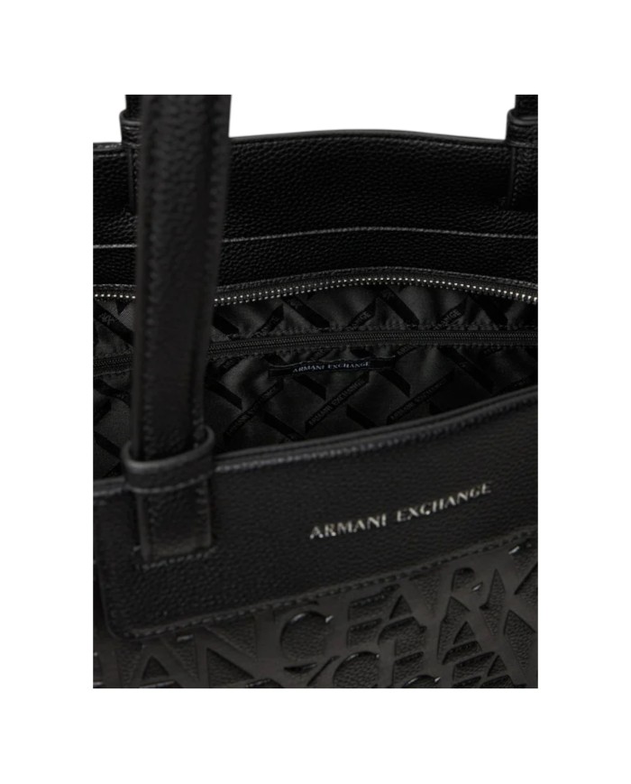 Shopper Donna Armani Exchange A X Embossed Logo Leather Black
