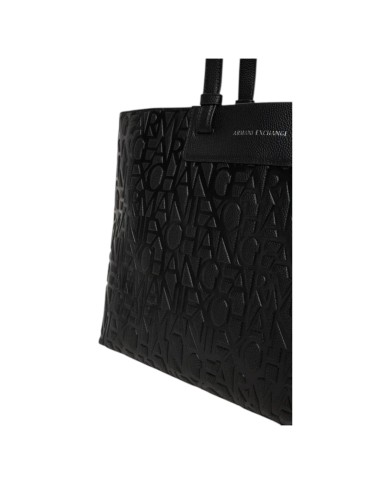 Shopper Donna Armani Exchange A X Embossed Logo Leather Black
