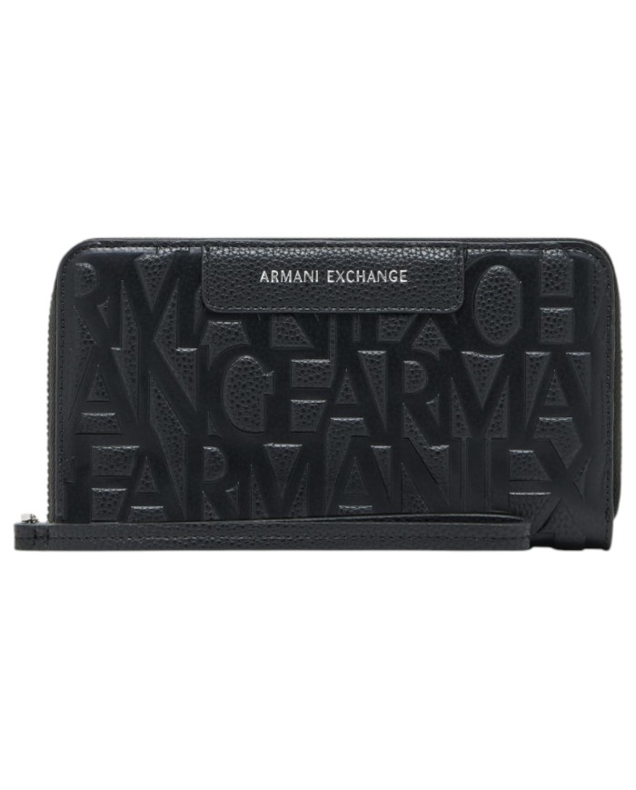 Portafoglio Armani Exchange Donna Embossed Logo Leather Black