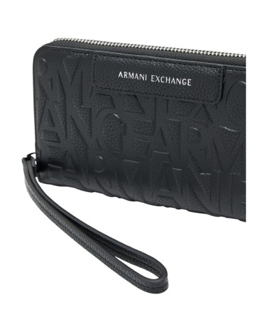 Portafoglio Armani Exchange Donna Embossed Logo Leather Black
